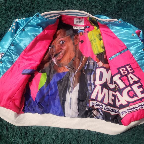 Vintage HGC 'Don't Be a Menace' 1996 Satin Bomber Jacket 5XL – Rare Movie Grail - Picture 3 of 6